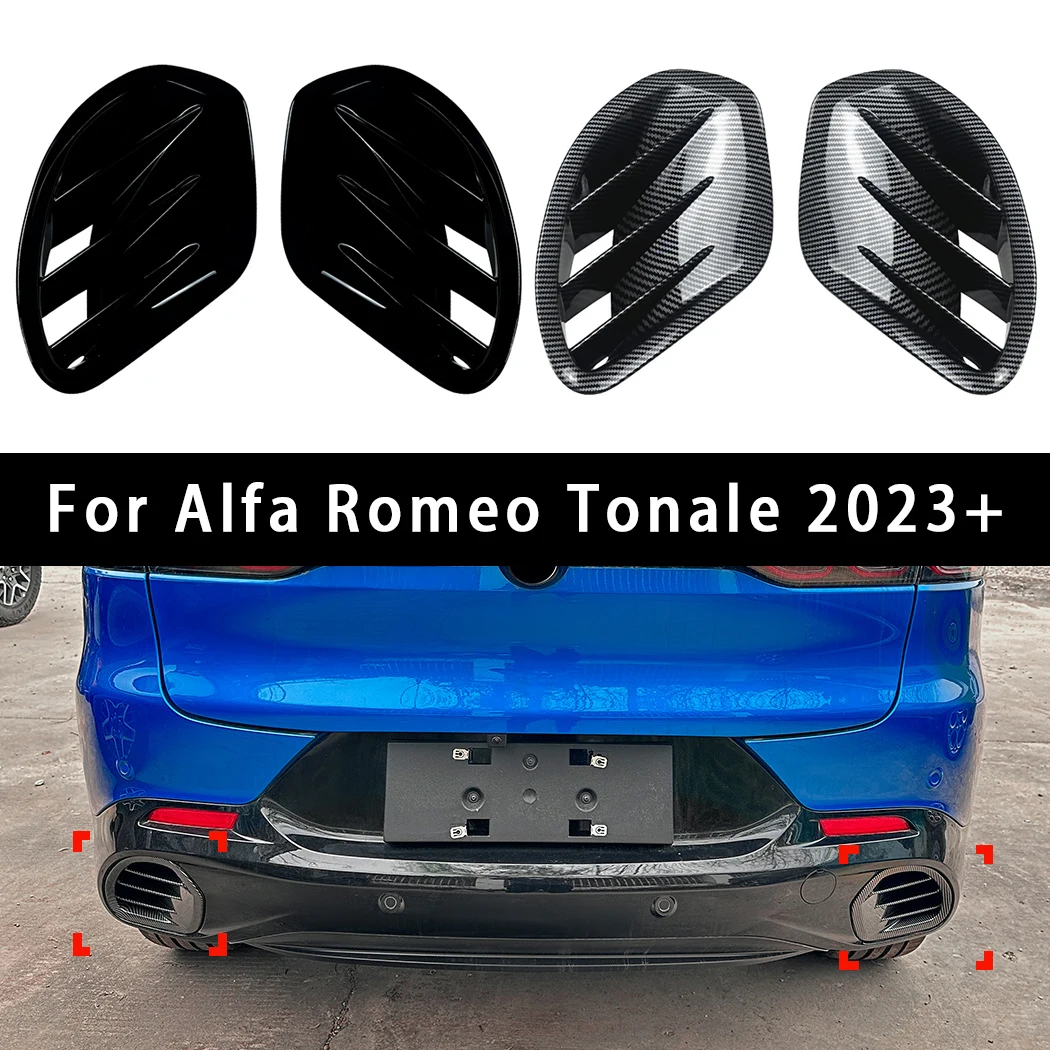 

For Alfa Romeo Tonale 2023+ ABS Rear Bumper Splitter Spoiler Air Outlet Exhaust Tips Side Vents Cover Trim Car Accessories