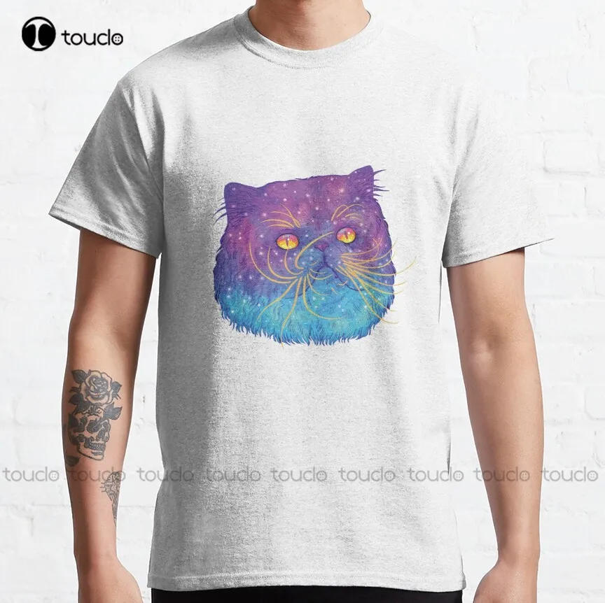 Cat Lightning Classic T-Shirt Hip Hop Shirts For Men Breathable Cotton Digital Printing Tee Shirt All Seasons Gd Hip Hop Retro