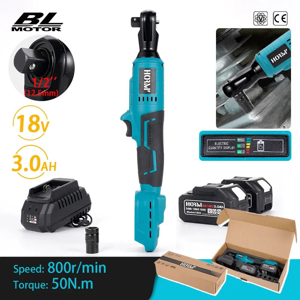 Brushless Chave Elétrica para Makita Bateria Ângulo Direito Ratchet Wrench Grupo Broca Ângulo Chave de Fenda Repair Power Tool 50nm 2
