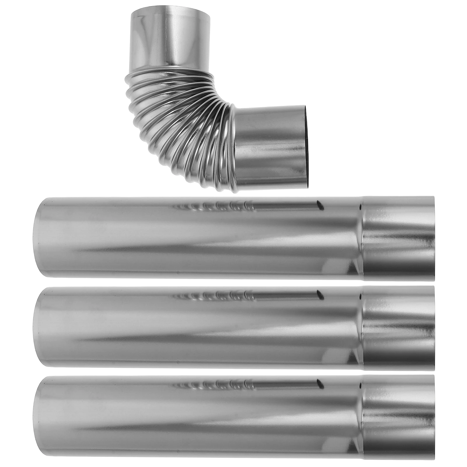 

3 pcs Stainless Exhaust Pipe 90° Tube Elbow 90° Connector Elbow 3x300mm Vent Chimney Flue Duct