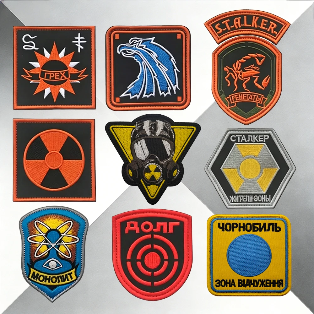 

S.T.A.L.K.E.R. Themed Tactical Patches - Chernobyl Radiation Gas Mask Embroidered Patches Wasteland Style Patches for Backpack