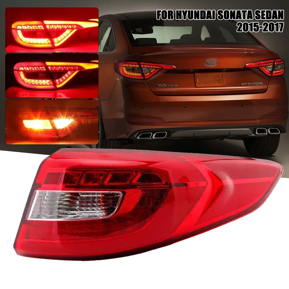 

LED Rear Tail Light For Ford Hyundai Sonata Sedan 2015 2016 2017 Car Signal Brake Lamp Bumper Warning Light