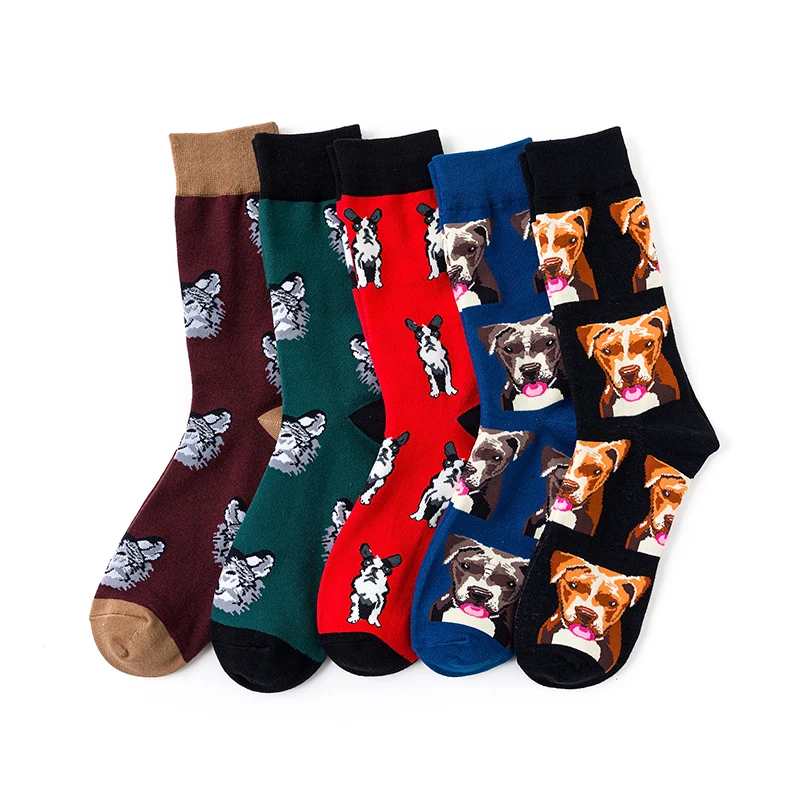 Hot Sales Women Socks Unisex Dress Cotton Puppy Funny Cartoon Socks Casual Cotton Pug Female Comfortable Skateboard Socks Sox