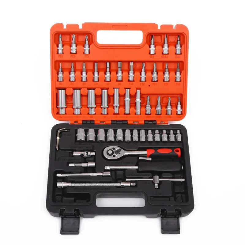 

Custom OEM Hand Tool Universal Ratchet Handle Wrench Socket Set Durable Auto Repair Tool Kit