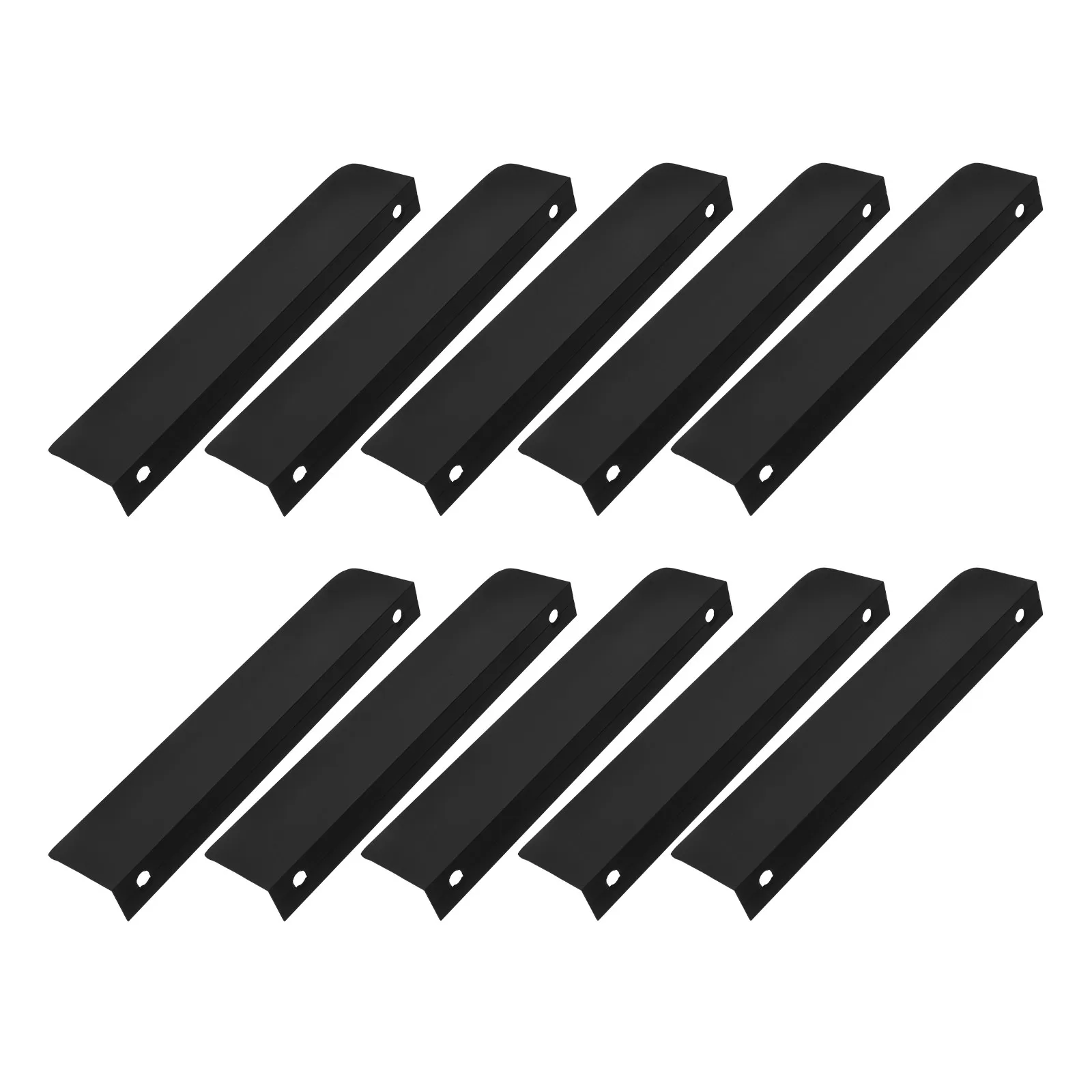 10Pcs Concealed Cabinet Handles Aluminum Alloy Invisible Drawer Pulls for Kitchen Drawers Wardrobe Doors Modern Sleek Flat