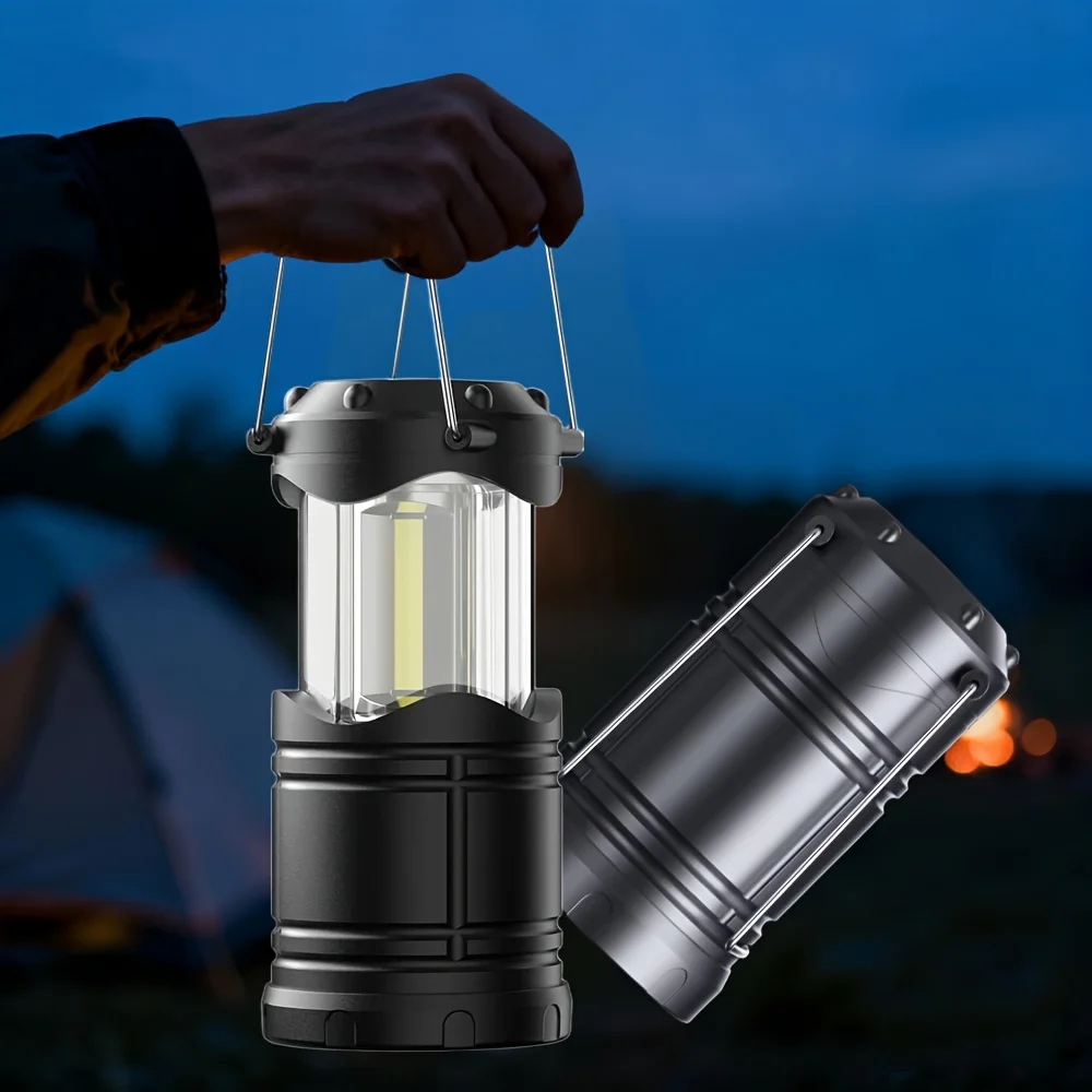 Portable Camping Lantern 2pcs– 3×AAA Battery Powered LED Tent Light for Outdoor Hiking Camping Emergency Home Use – Compact Fold