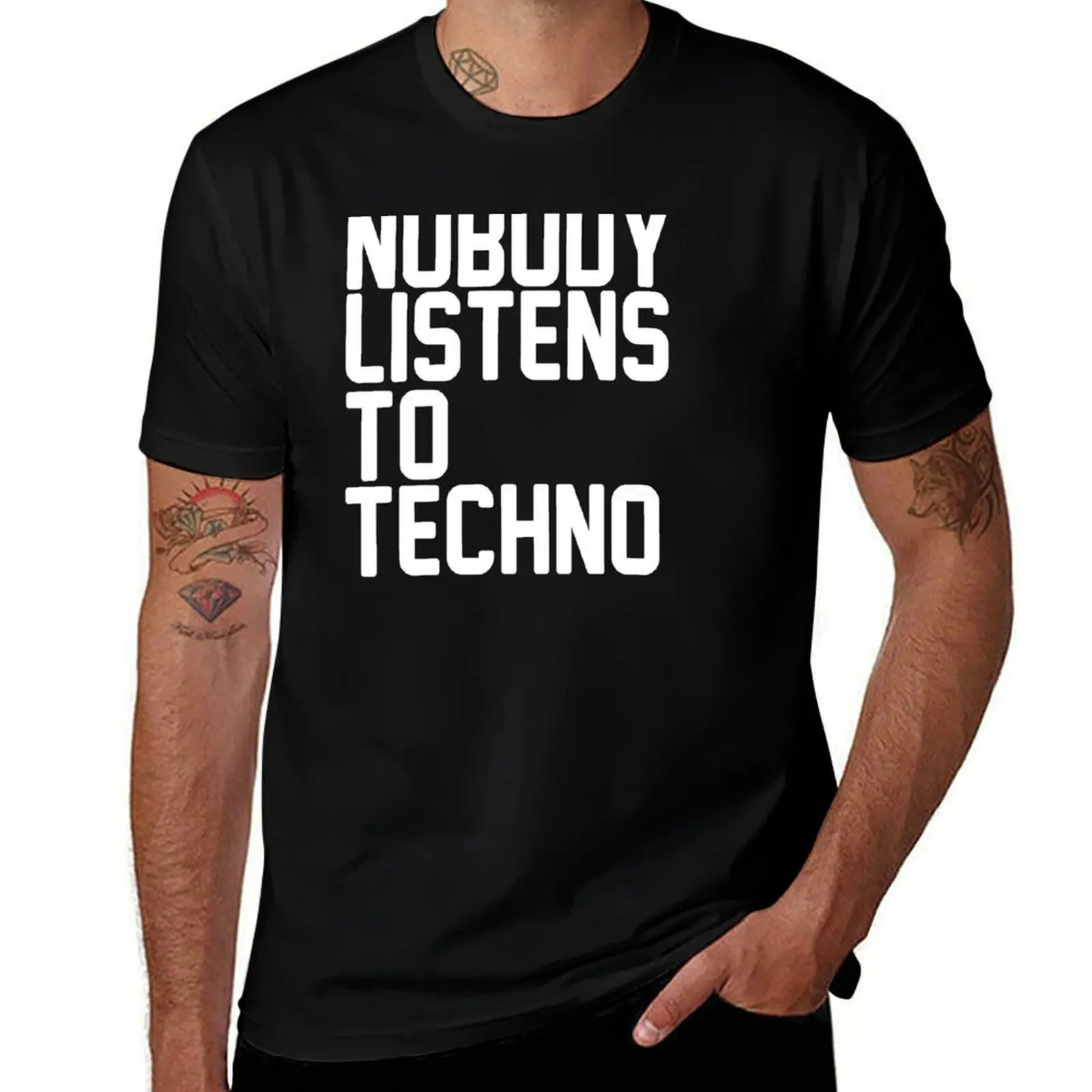 Nobody Listens To Techno T-Shirt Water Resistant Casual T-Shirt