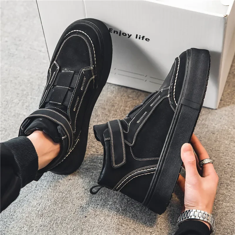 Men's High Top Retro Board Shoes Autumn Winter 2024 New Trend Versatile Flats Sports Shoes Outdoor Fashion Street Casual Shoes