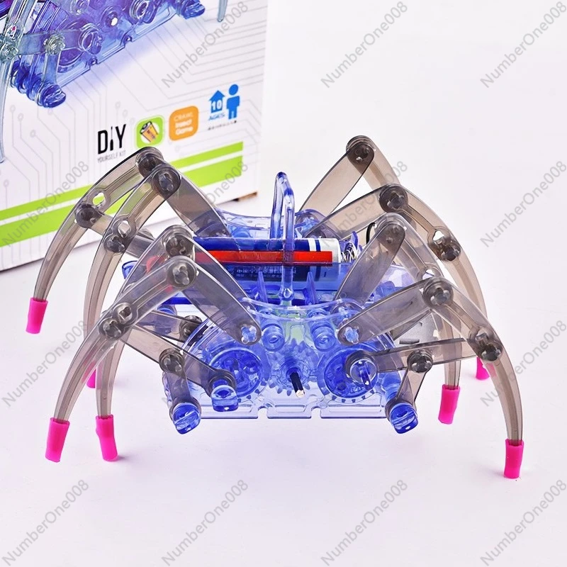 8-Legged Spider Robot DIY Kit Electric Crawling Bionic Science Experiment Educational Toy for Kids Handmade Material