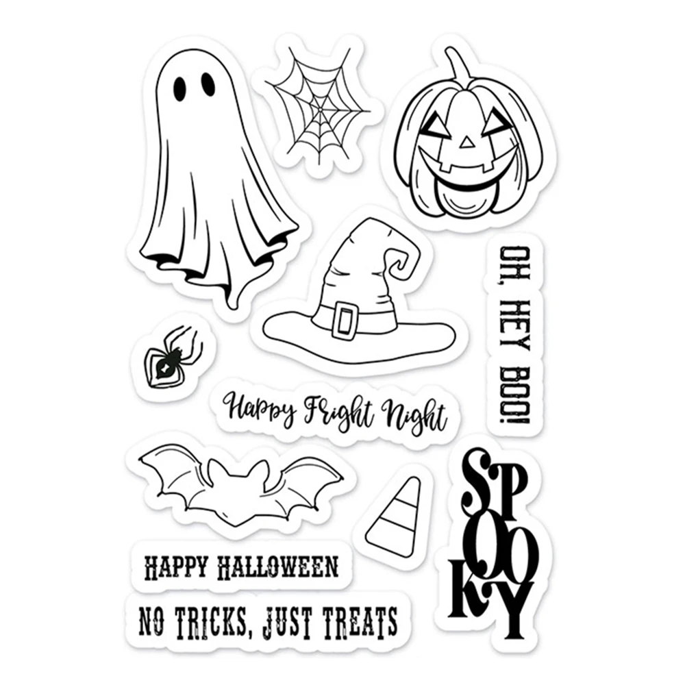 New Halloween Creepin It Real Ghost Clear Stamps Scrapbooking Paper Making Cutting Dies Frames Card Craft