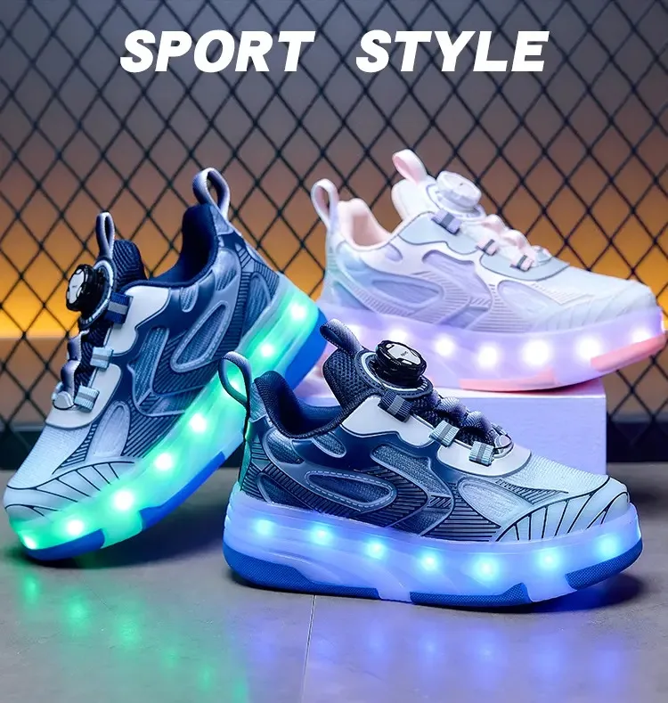 

Classic style Roller Skates Sneakers For Children Sports Shoes For Boys Retractable Skates With Removable Sheels kids sneakers