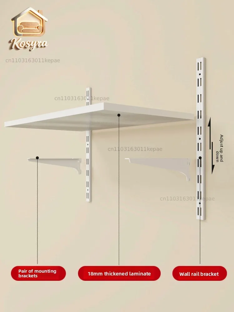 Qige wall bookshelf shelf wall hanging desk can be customized adjustable wall decorative shelf combination baffle study