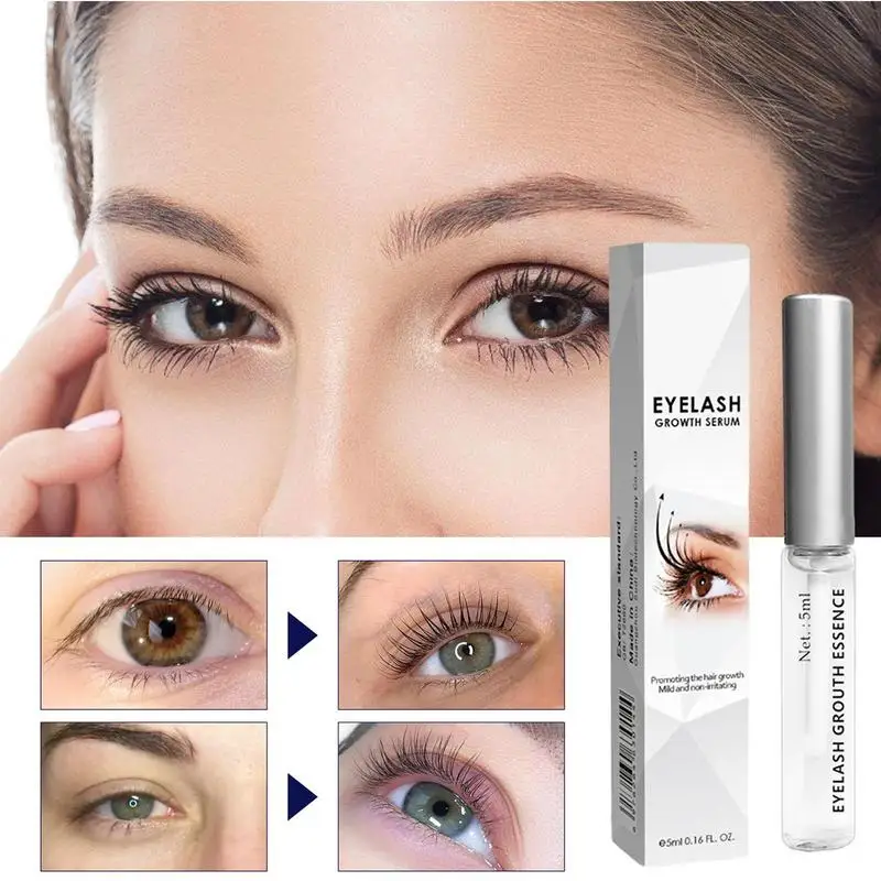 Natural Eyelash Growth Enhancer, Lash Soro, Eyelash Soro, Alongamento do crescimento da sobrancelha, mais longo, 5ml, 1Pc