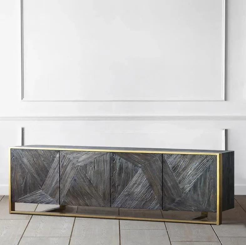 Nordic TV cabinet high living room home, postmodern simple wood North European TV cabinet
