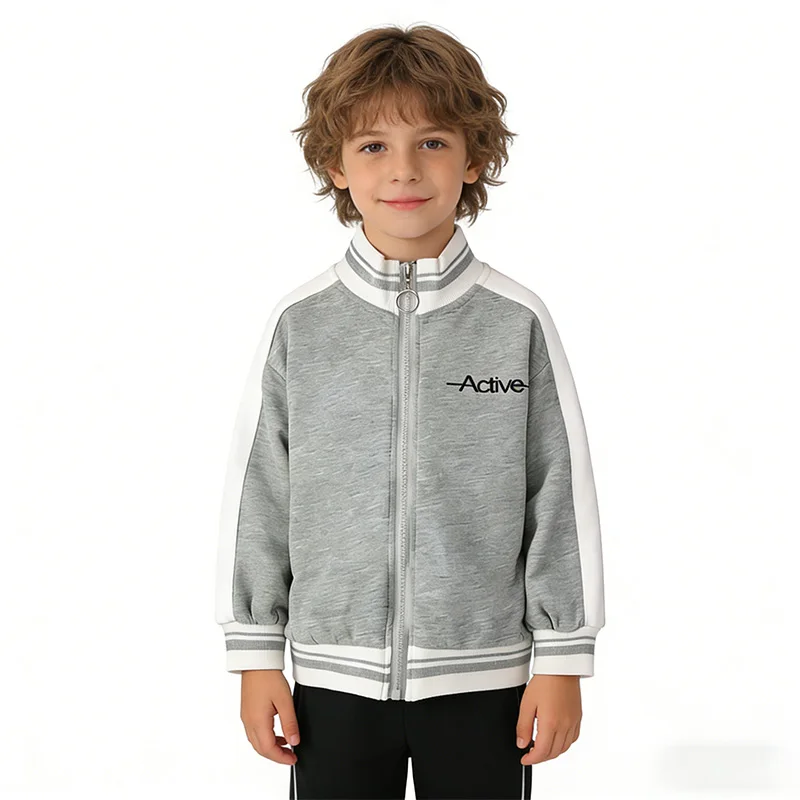 2026 New Kids Baseball Jacket 4-13Years Toddler Casual Sporty Outerwear Zipper Letter Embroidery Spring Autumn Children Clothes