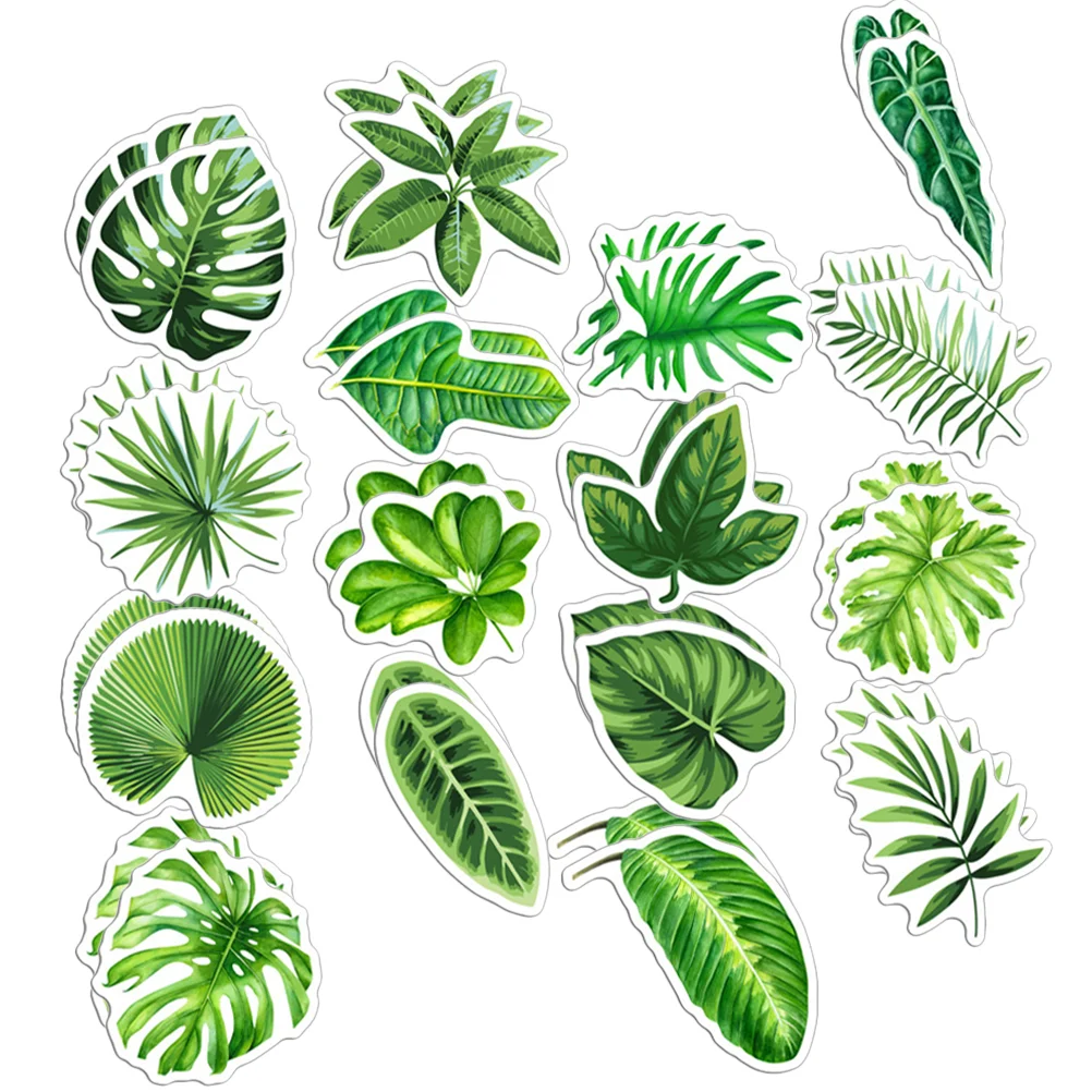 32 Pcs Mailbox Decorative Stickers Plant Fridge Magnet Tropical Leaf Magnets Calendar Kids Nail Refrigerator Car