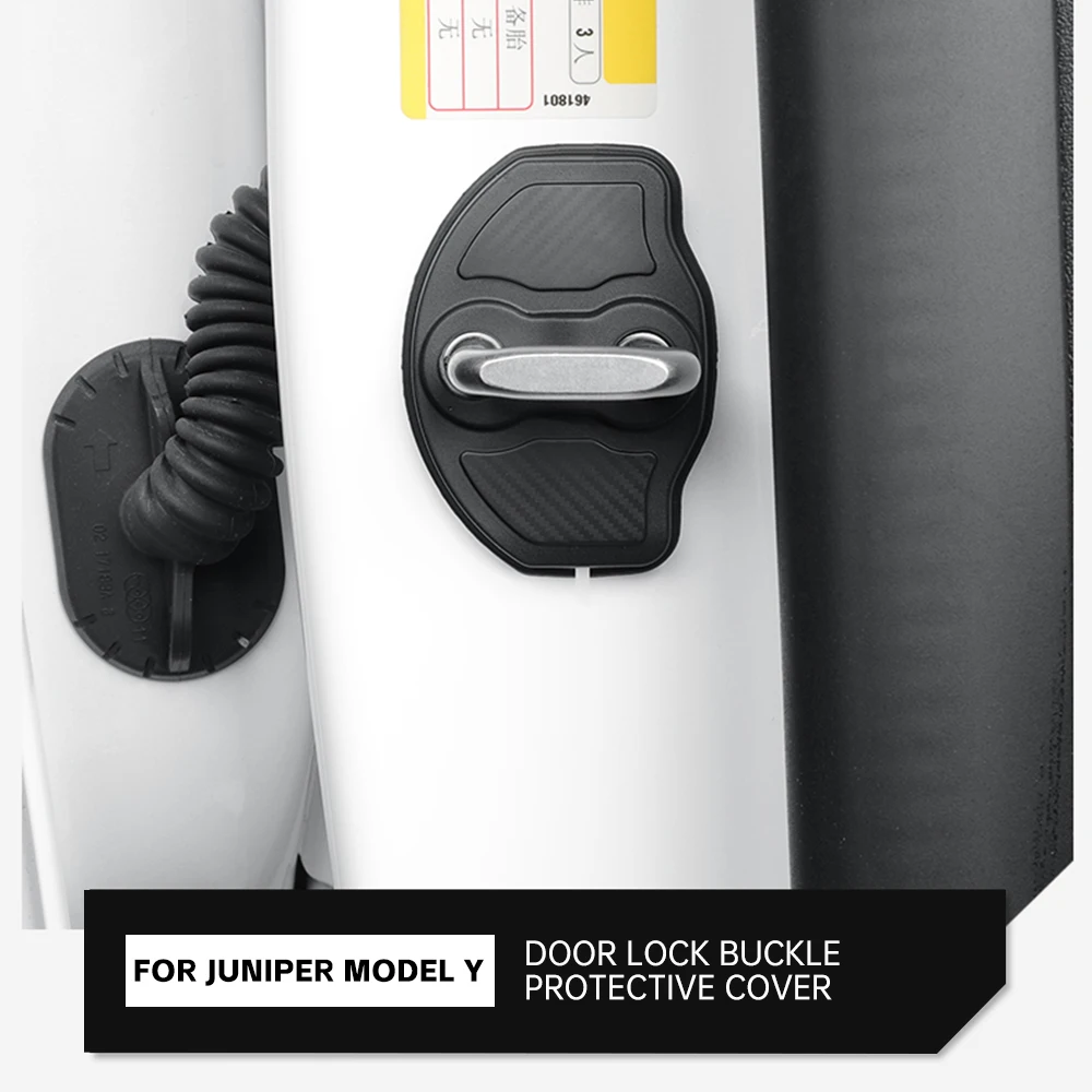 

For Tesla Model 3 Highland Model Y Juniper 2025 2026 Car Door Lock Protection Buckle Door Lock Decorative Buckle Car Accessories