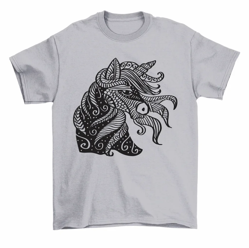 Fancy Horse Head Art Animal Lovers T-Shirt Men Women Unisex High Quality 100%Cotton Short Sleeve