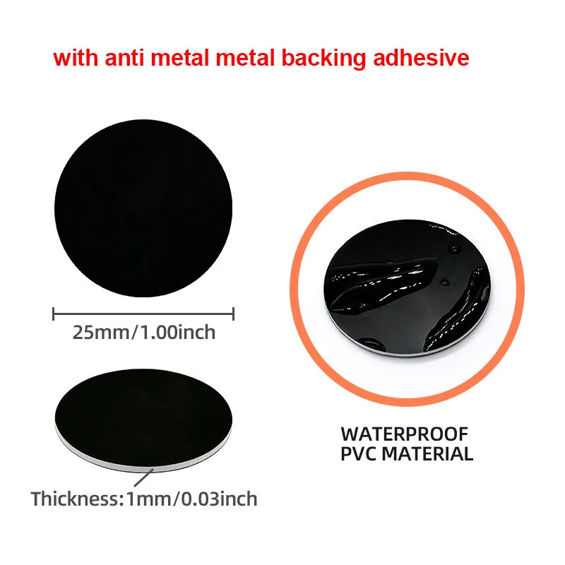 

13.56MHz Ntag215 Coins Card with Anti Metal 504 Bytes ISO/IEC Anti magnetic field interference 25mm PVC Ntag 215 NFC Tag