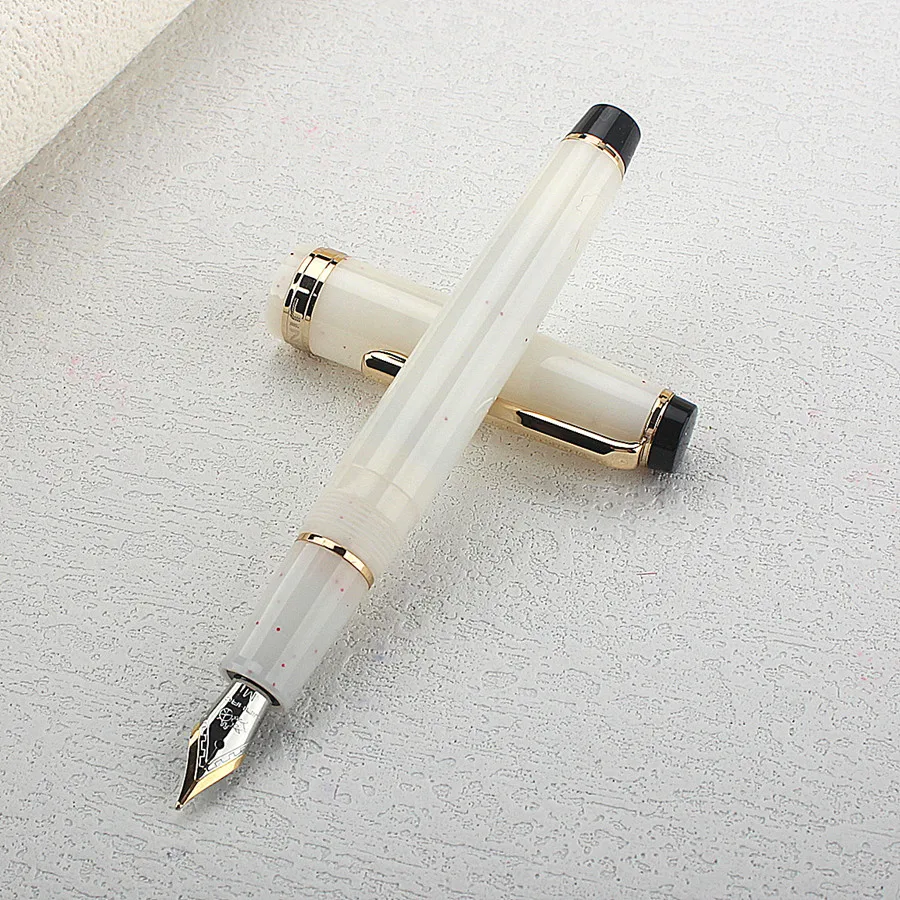 Jinhao 100 stuletnia żywiczna fontanna czarny cienkopis złoty klip iryda EF/F/M/gięta stalówka z konwerterem długopis biurowy dla biznesu — zdjęcie produktu 3
