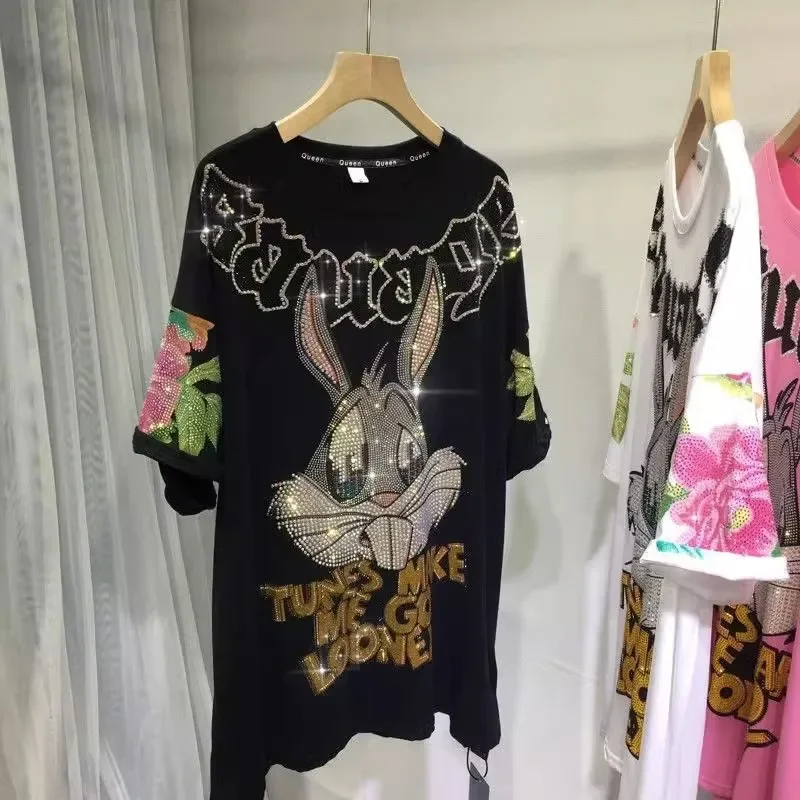 

Fashion Printed T Shirts for Women Clothes Casual Flowers Cartoon Diamonds Female Short Sleeve Tops Tee женская одежда Plus Size