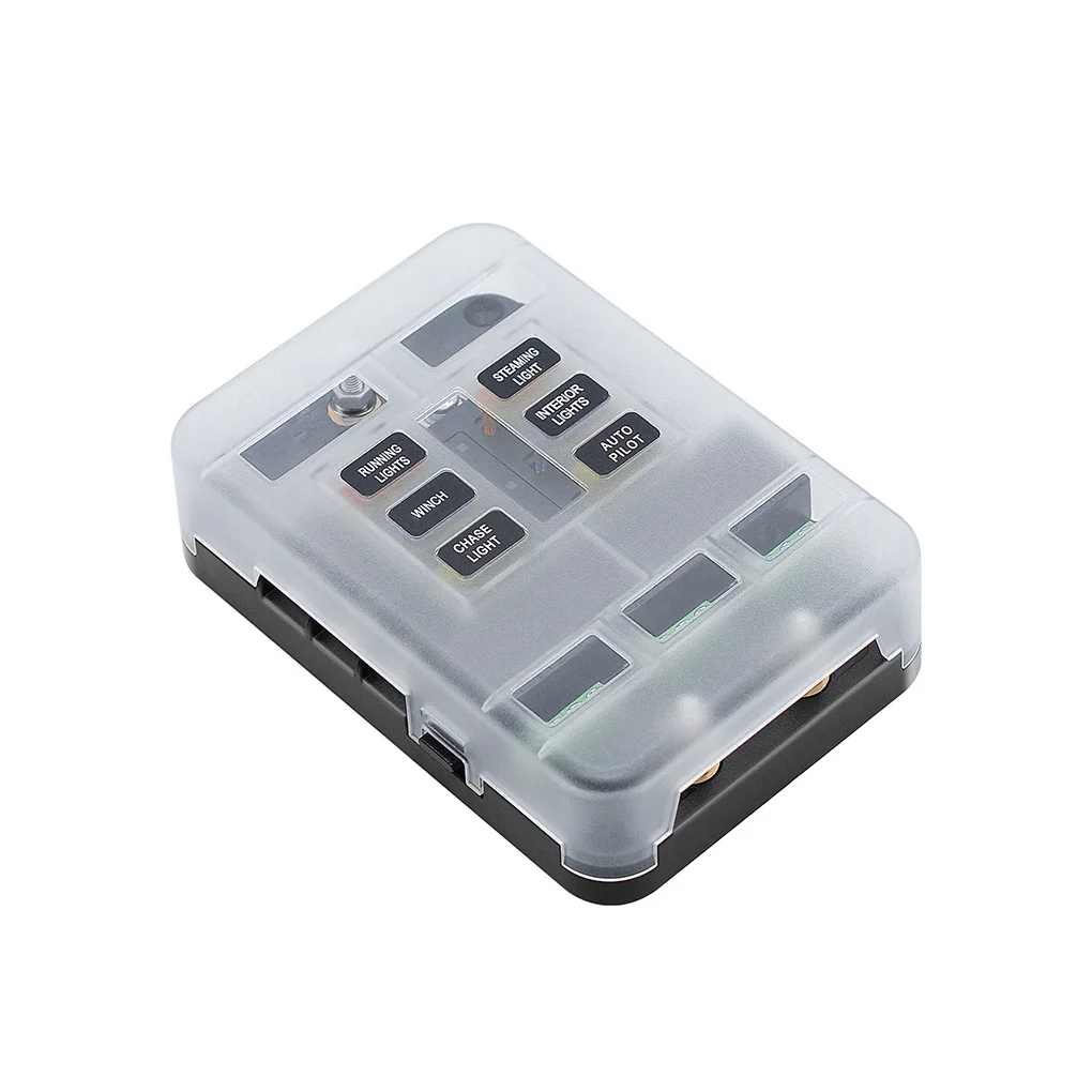 

Fuse Box Holder 6 Ways Plastic Fuse Block Board Fuse Switch Circuit Breaker