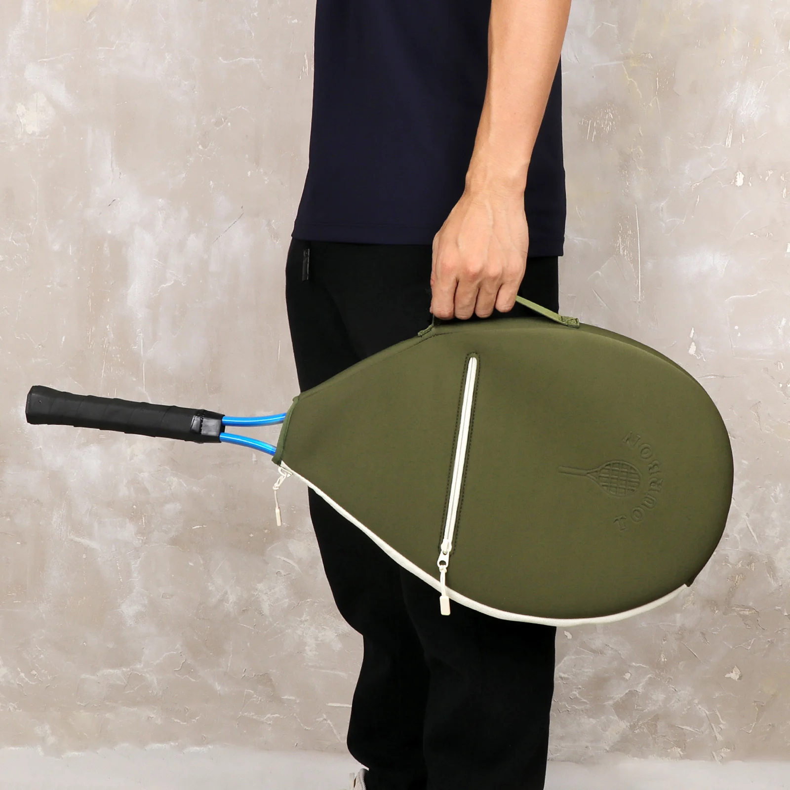 Tourbon Crossbody Shoulder Tennis Racket Bag Sports Tote Tennis Racquet Bag Neoprene Light Weight Adjustable Strap Outdoors