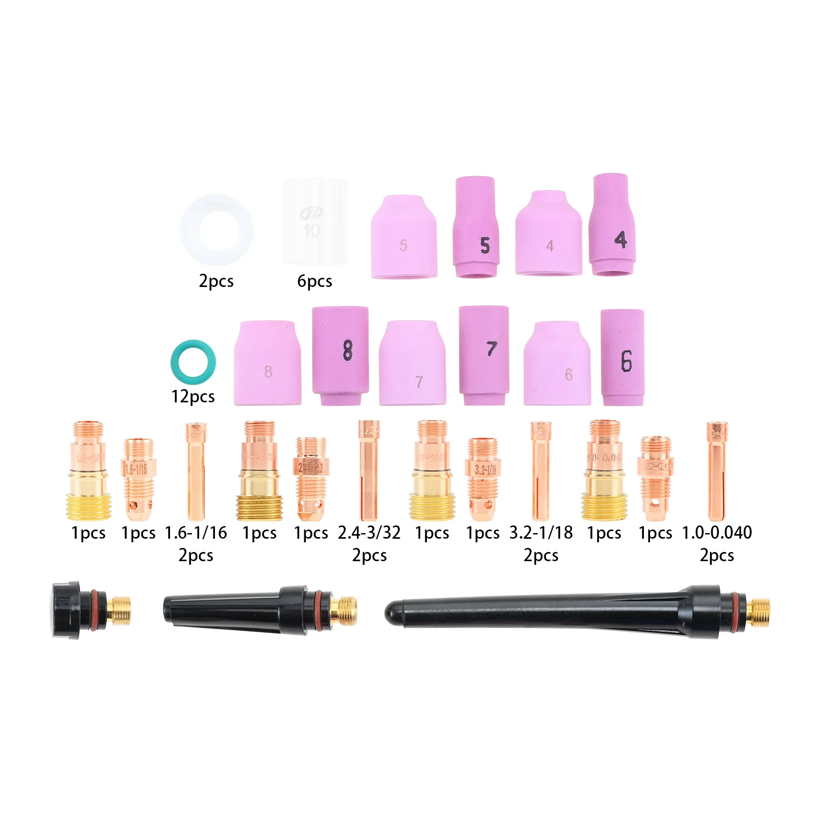 

49PCS Durable Practical TIG Welding Torch Accessories Kit For All WP17 WP18 WP26 Pipeline TIG Welding Arc Welding Carbon Steel