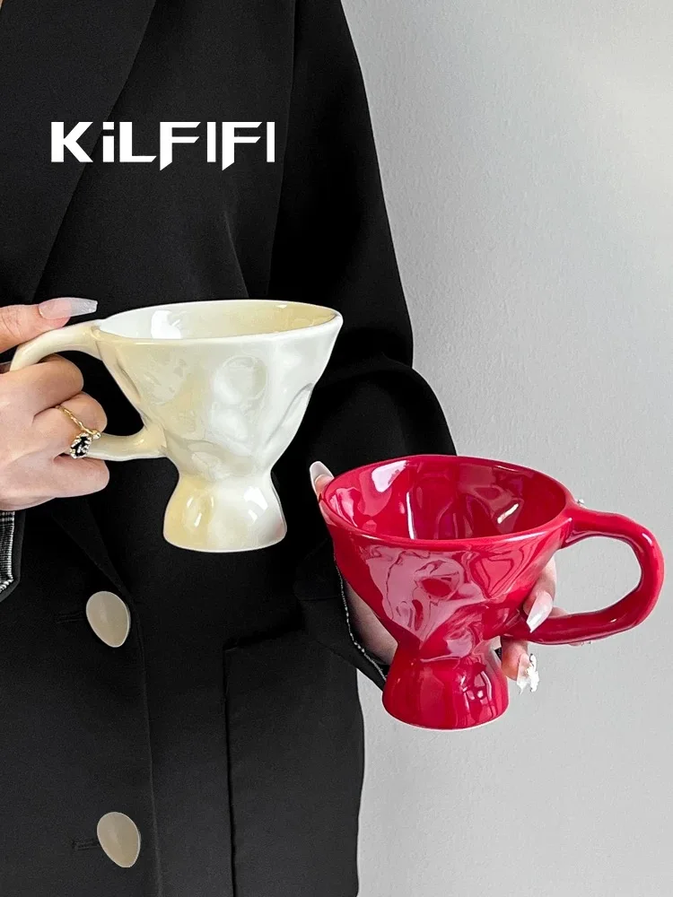 

Необычные керамические кружки, кофейные чашки, чашки для воды с ощущением дизайна.