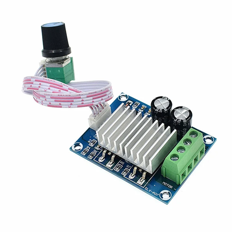 B37B-12-24V DC Motor Speed Adjuster, 20A PWM Controller With Temperature Regulation And Dimmer