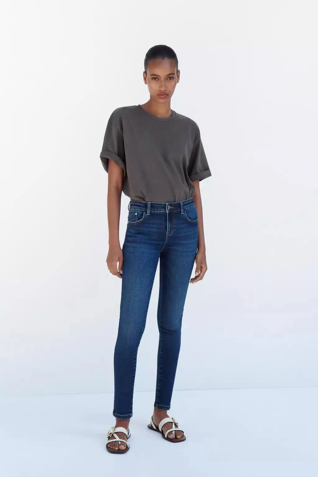 

2023 New Women's High Waist Slim Fit Pencil Jeans Versatile Ele Long Pants Autumn Season Regular Thin Straight Leg