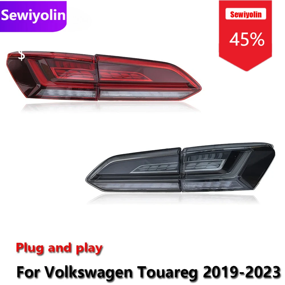 

Автомобильные светодиодные задние фонари DRL в сборе для VW Touareg 2019-2023, авто противотуманные фары DRL, стоп-сигналы поворота Plug and Play