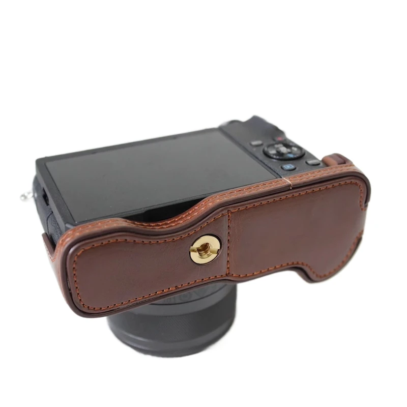PU Leather Protective Half Body Cover For Canon EOS M6 EOSM6 Camera Half Case