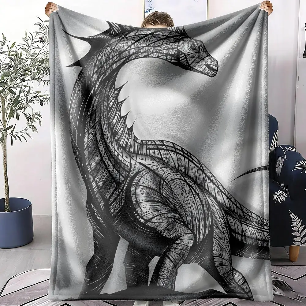 Dinosaur Throw Soft Flannel Throw Summer AC Blanket Lightweight Cool Nap Blanket for Sofa Bed Couch Travel
