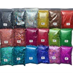 50g 1Bag Holographic Chunky Nail Glitter Silver Sequins Laser Sparkly Flakes Slices SILVER HOLOGRAPHIC CHUNKY Festival Glitter