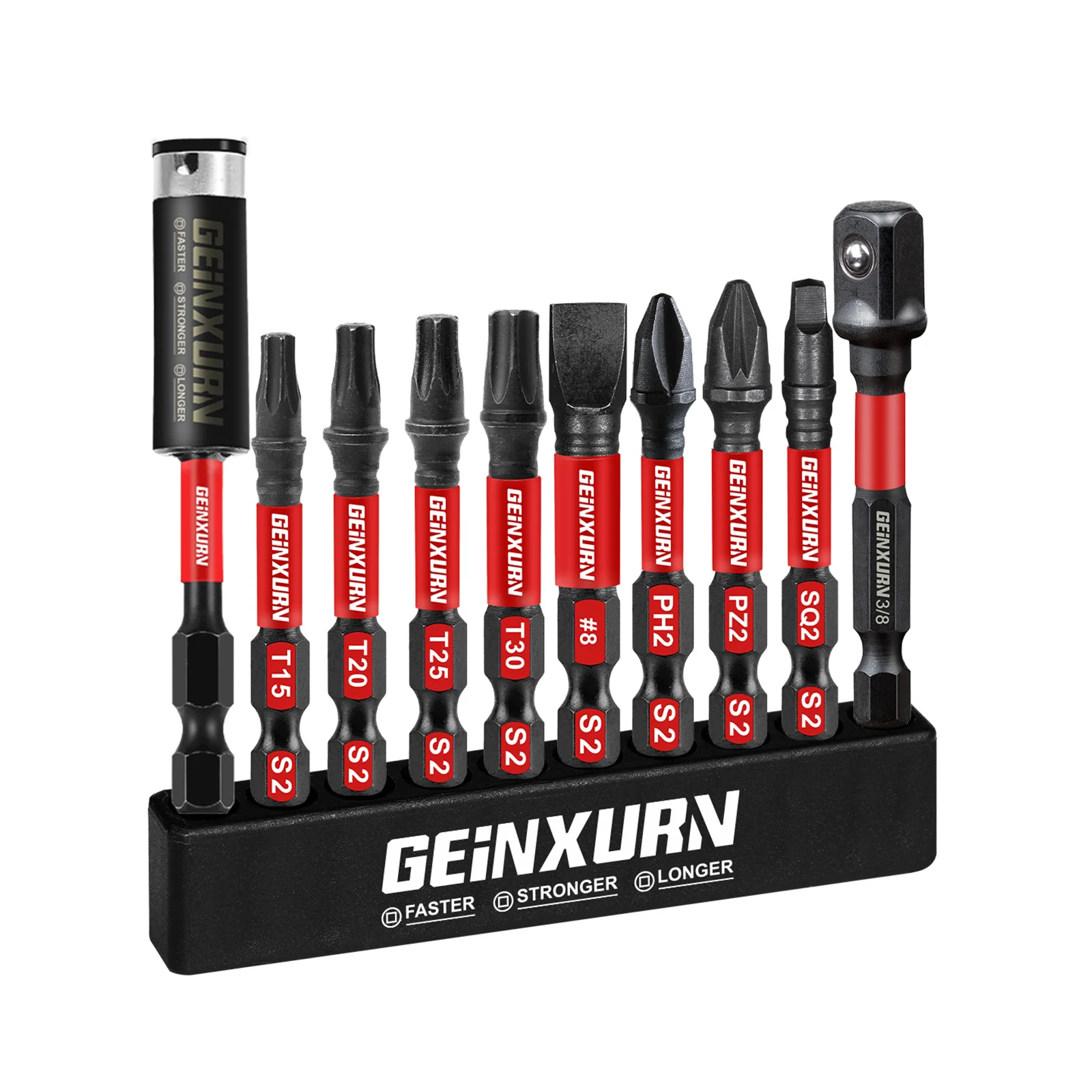 Geinxurn Mixed  2Inches Impact X50 Power Driver bit set  ,S2 Alloy Steel Bit with Storage Organizer