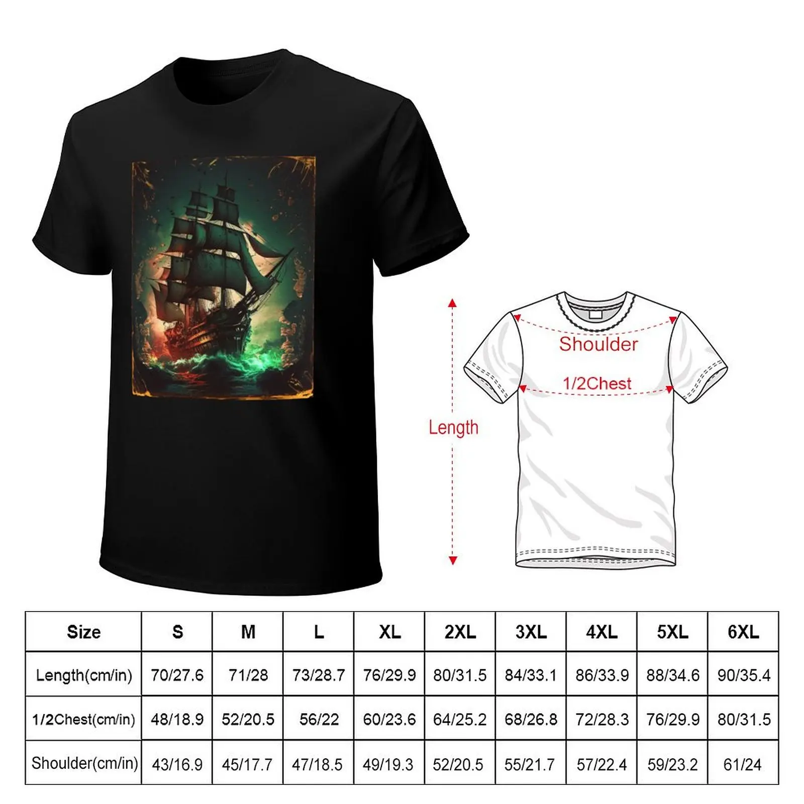 galleon ship T-Shirt Basic Short Sleeve Cotton Blend T-Shirt