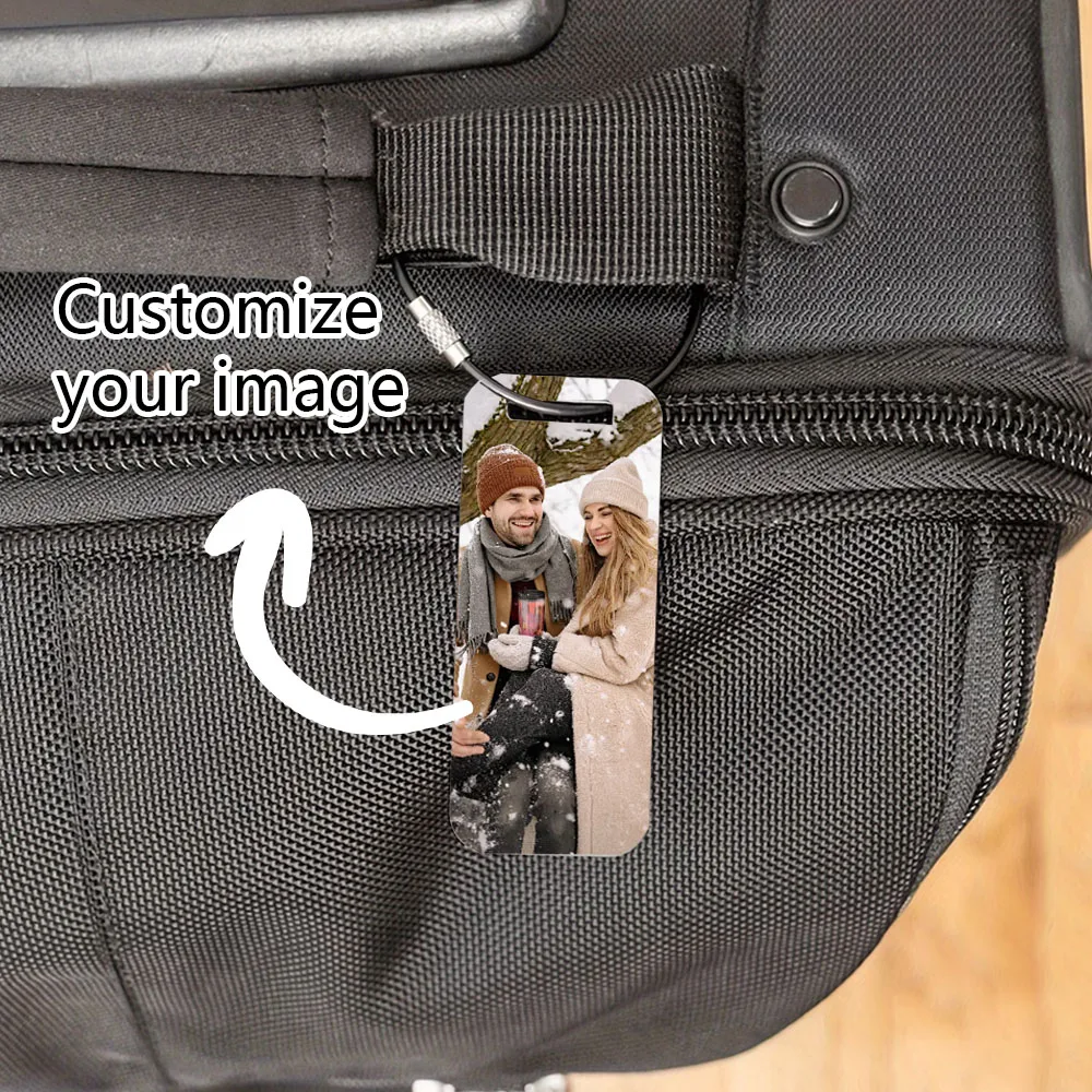 Customized Photo Double-Sided Alloy Luggage Tags Travel And Business Trip Family Luggage Bag Pendants Customized Luggage Tags