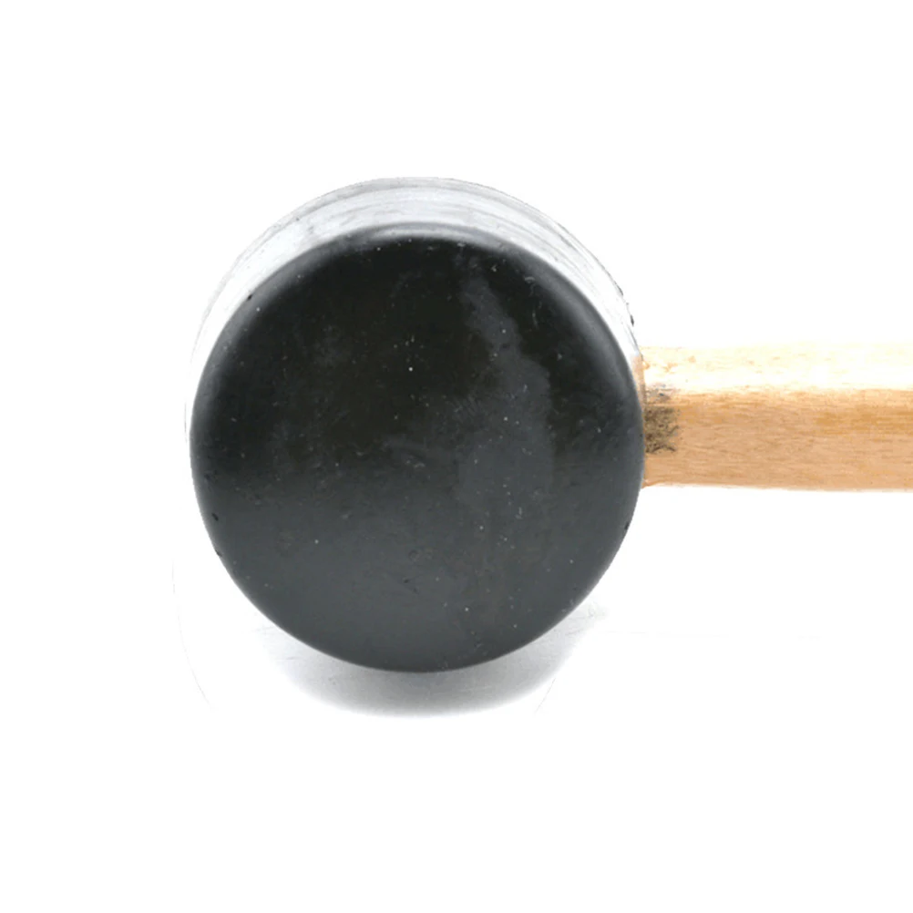 

Shockproof Wooden Handle Hammer Elastic Rubber Mallet Double Headed Durable Hardwood For Woodworking Tiles Glass