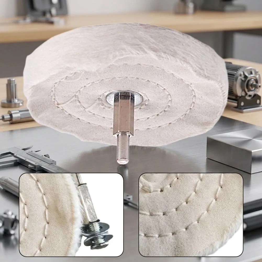 for durable Practical Polishing Wheels Polishers Accessory White 1 Set 100mm/4inch With Connecting Rod Accessories