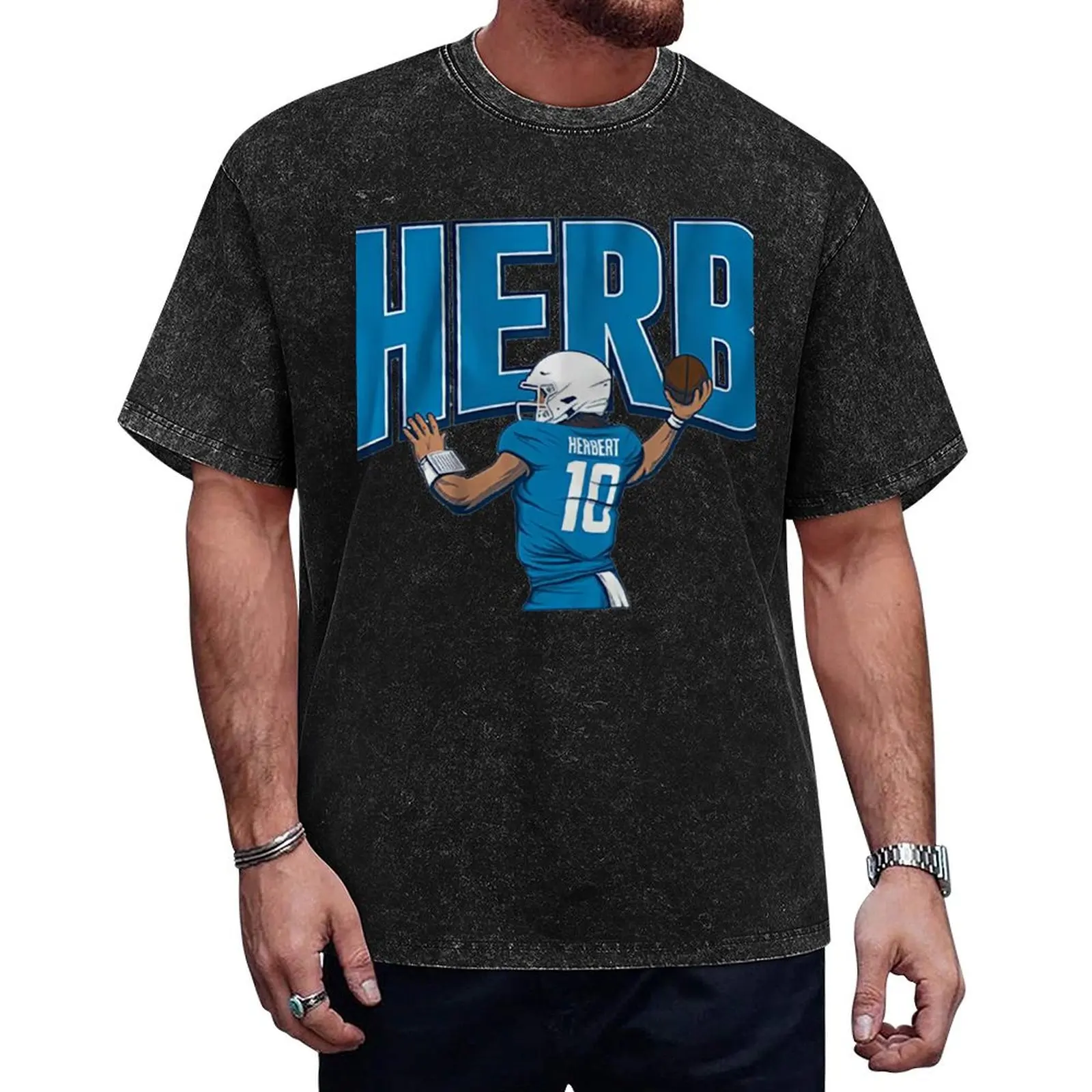 

Justin Herbert HERB T-Shirt plain cotton graphic tees men t shirts high quality