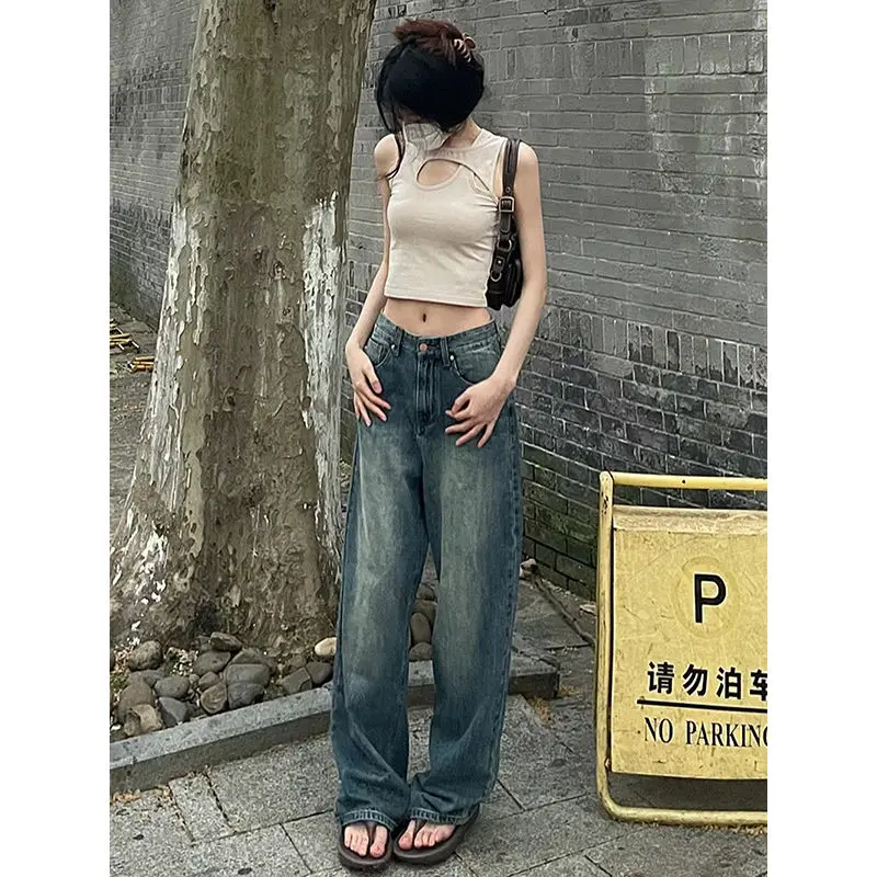 

Baggy High Waist Jeans Wide leg Jeans Women Vintage Female Boyfriend Blue Jeans Mom New Y2K Jeans Hippie Denim Baggy Pants Woman