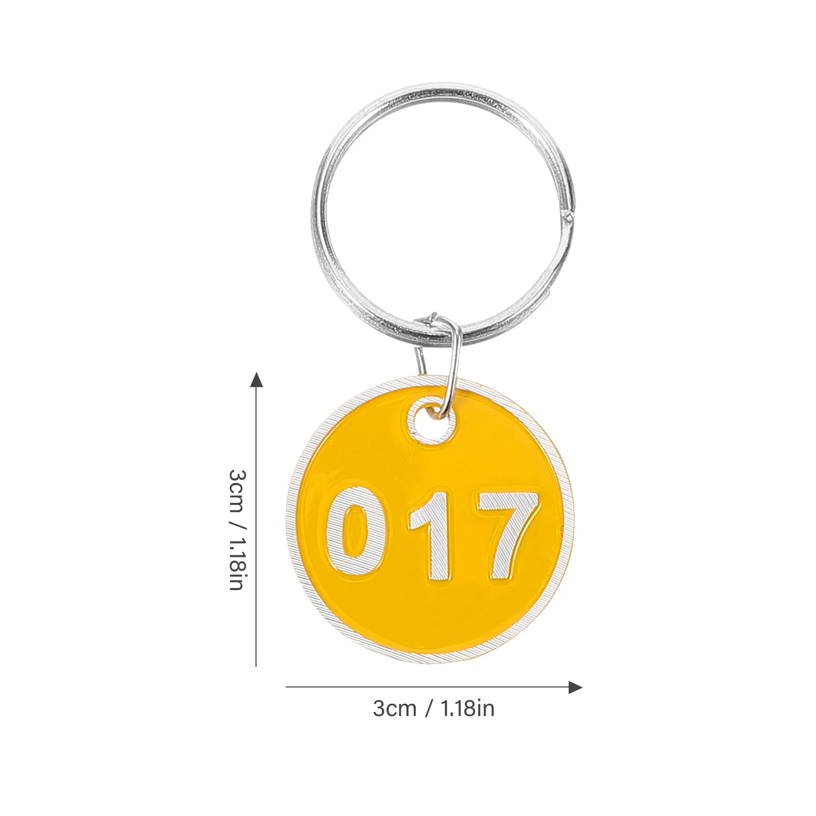 1 Set Aluminium Storage Tags Metal Numbers Plates Luggage ID Tags Key Ring Labels (Yellow, Number 1-100, 1Pc/Each Number)