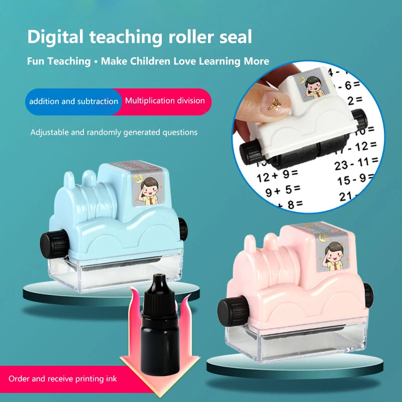 Math Stamp Roller Addition Subtraction Multiplication Division Practice Mathematical Operation Math Stamp Kids Teaching Supplies