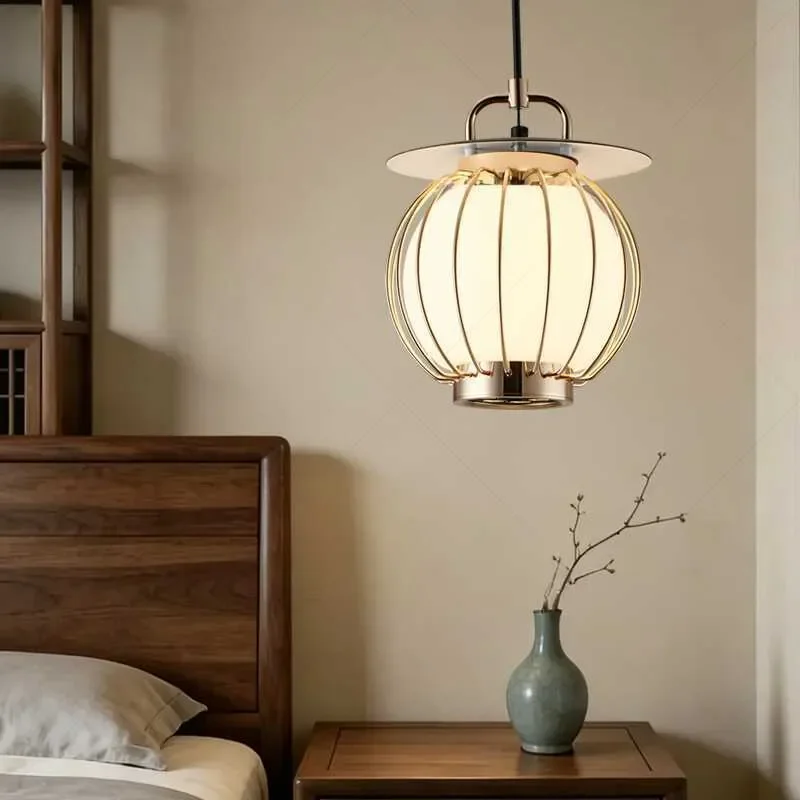 New Chinese Style Retro Chandelier Song Dynasty Aesthetic Zen Tea Room Study Lamp Creative Bedroom Bedside Light for