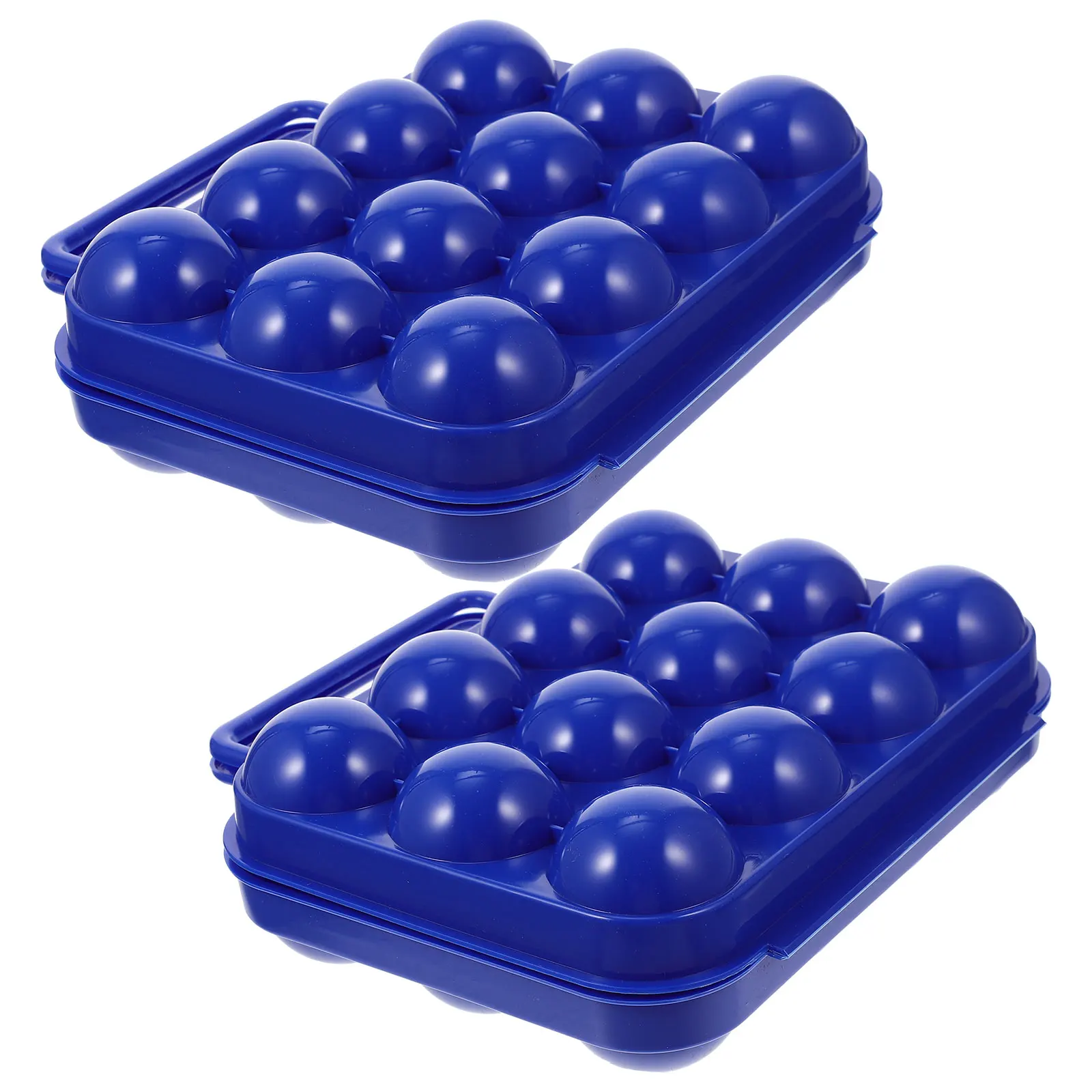 

2pcs Shockproof Egg Holder Boxes Plastic Tray Dispenser Organizer Fridge Counter Blue Storage Container Portable