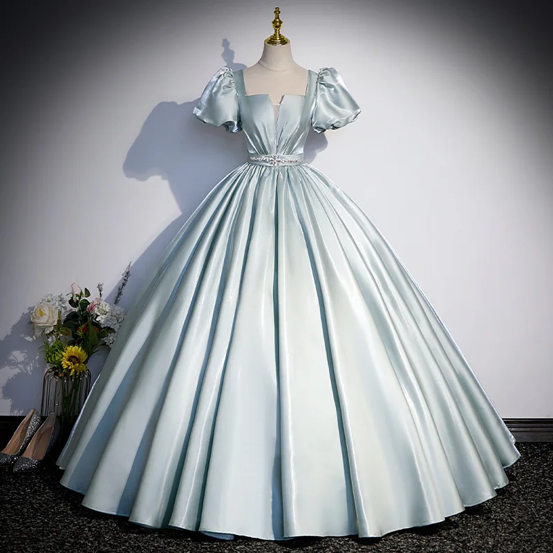 Banquet evening dress  new high-end temperament host puffy skirt art exam socialite party dress female spring