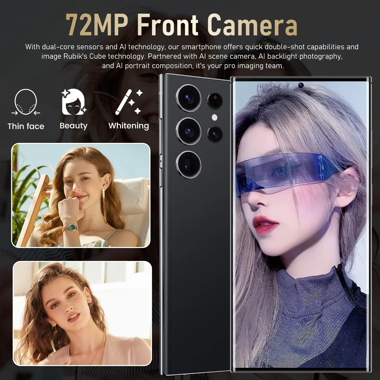 New Brand S24 Ultra Mobile Phones 7.3 HD SmartPhone Original 22GB+2TB 4G/ 5G Dual Sim Celulares Android Unlocked 7000mAh