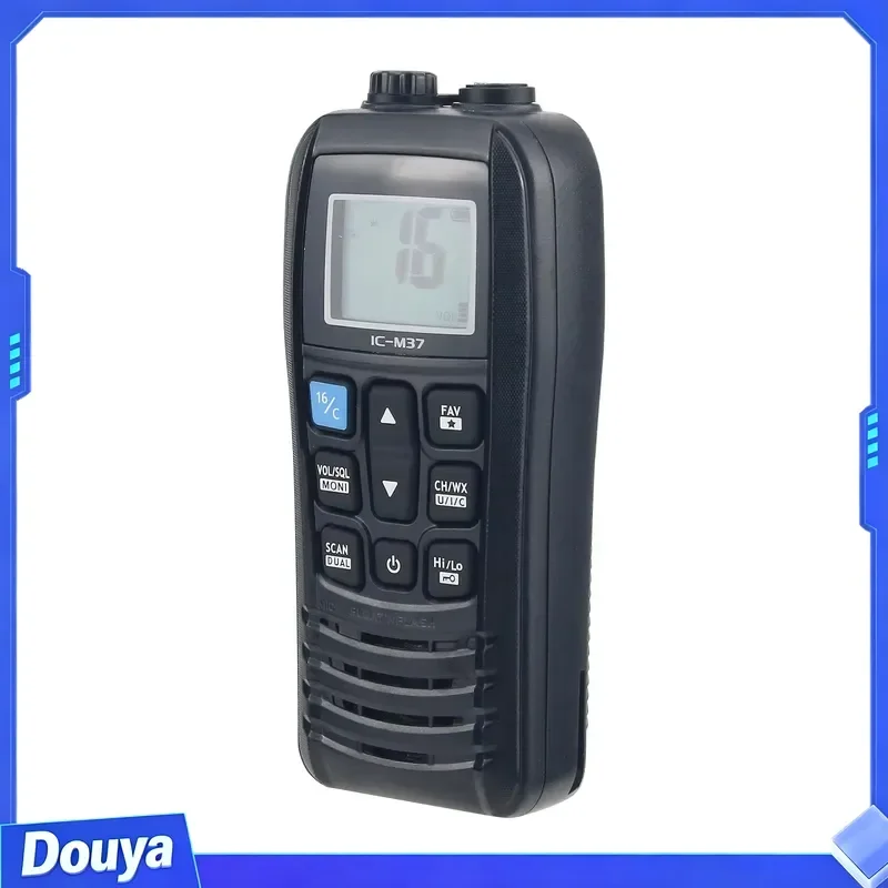 IC-M37 6W 5KM Handheld Marine Transceiver VHF Walkie Talkie Radio for Marine & TV Broadcasting Essential VHF Radio for Ship