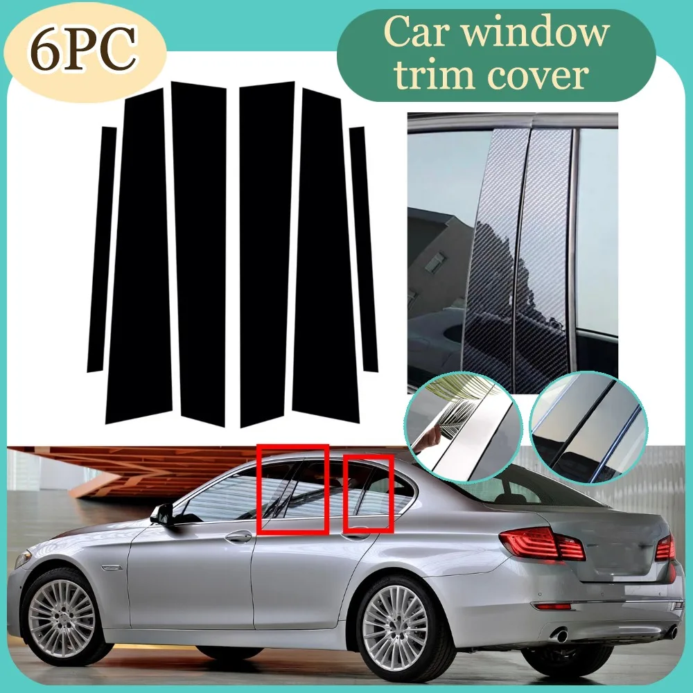 

Glossy Black Pillar Posts Fit For BMW 5 Series F10 F11 F07 2010-2016 Silver Carbon Window Door Column B C Sticker Cover Trim